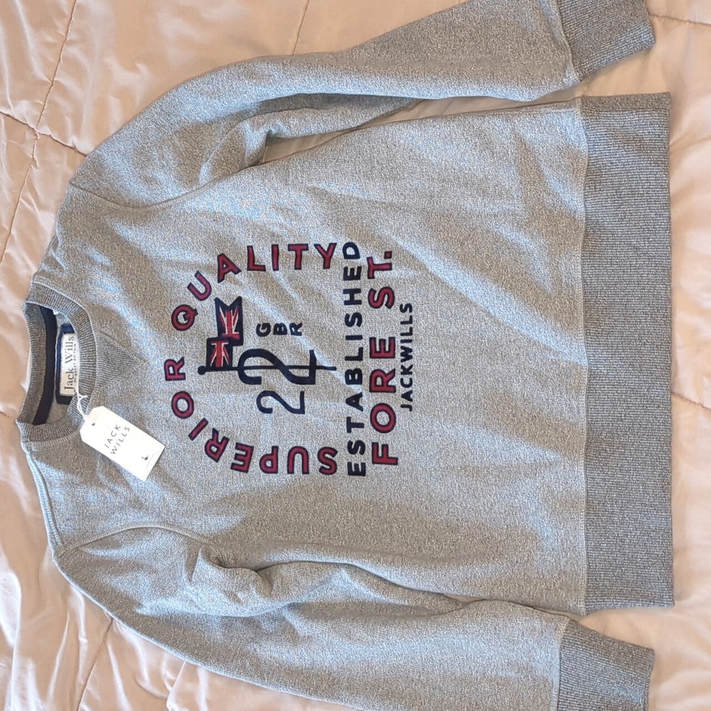Jack wills keyworth graphic crewneck sweater men's small